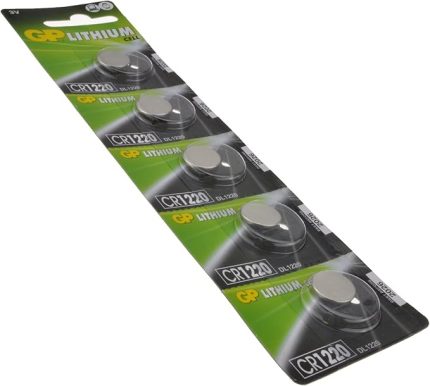 Batteries Cr1220 1220 Boy Lityum Düğme Pil, 3 Volt, 5'li Kart