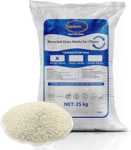 Cam Filtre Medyası 25 Kg Havuz Filitre Temizleme Cam Kumu 0.50-1.20 mm