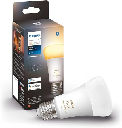 HueWA 8-75W Beyaz Ambiyans Akıllı E27 Led Ampul , Bluetooth Özellikli