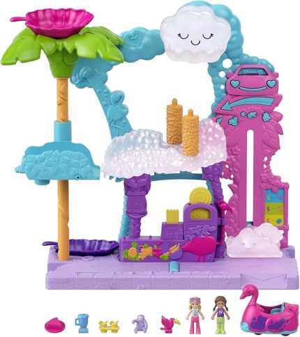 Pocket-Polly Pocket Flamingo Araba Su Eğlencesi