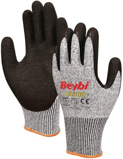 GKMPWXYZ_3d58a3 CL300 Lateks Kaplı Kesilmeye Dirençli Eldiven Çift NO 9