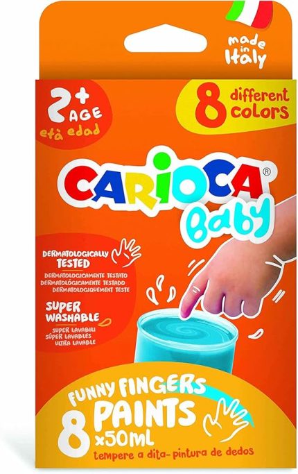 Bebek Parmak Boyasi 8 Renk 8X50 Ml Süper Yikanabilir 2+ Yaş