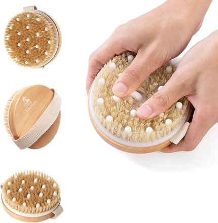 Kuru ve Islak Vücut Fırçası – Yumuşak Lifli, Kaymaz Saplı, Cilt Eksfoliasyonu ve Masaj İçin Büyük Başlıklı Banyo Fırçası (11 cm)