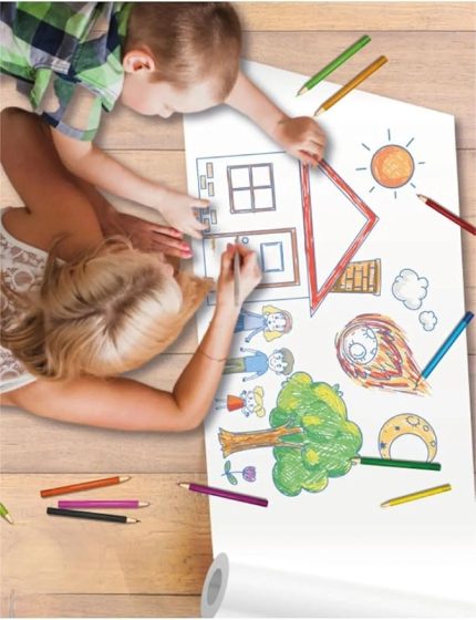 Rulo Boyama Aktivite Kağıdı 10 metre Uzunluk-Bebek Çocuk için Aktivite Boyama Kağıdı