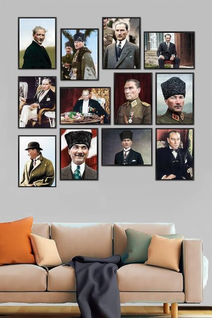 Tablo Mustafa Kemal Atatürk Tablo 12 Parça Mdf Tablo