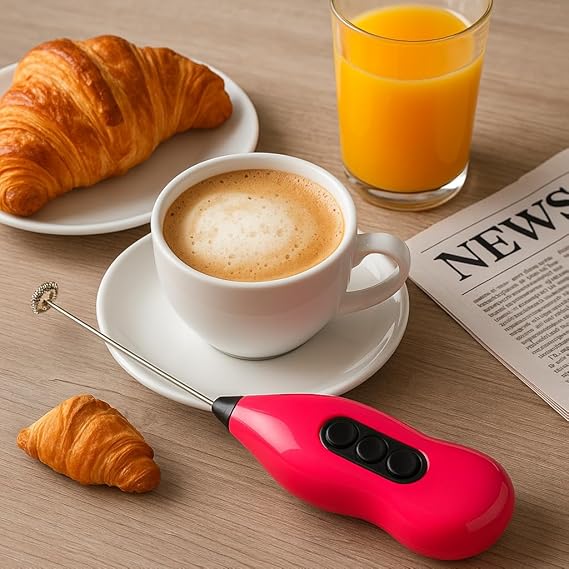 Pilli Kahve Köpürtücü – Mini Süt Köpük Yapıcı El Mikseri, Sessiz Çalışan, Taşınabilir Karıştırıcı, Latte, Cappuccino ve Sıcak İçecekler İçin (Renk Stok Durumuna Göre Gönderilir) - Görsel 4