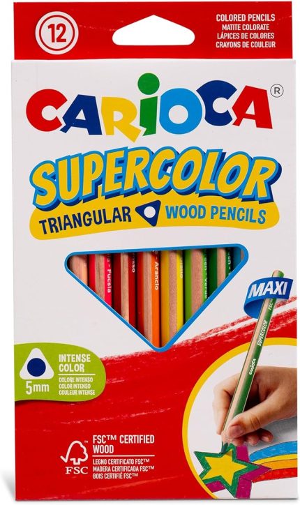 Supercolor Maxi Üçgen Kuru Boya Kalemi 12'Li