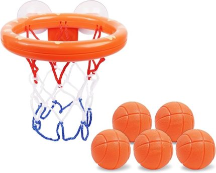 mini basketbol kasnağı, 2 vantuzlu, 5 top, banyo basketbol potası, su oyuncağı, çocuk oyuncağı, mini basketbol potası seti, oturma odası/banyo/yatak odası için