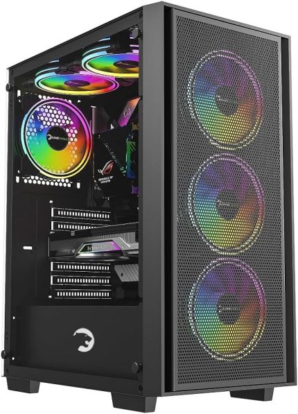 Power Flex 4 * 120mm ARGB Fan Temperli Cam ATX Gaming Mesh Kasa