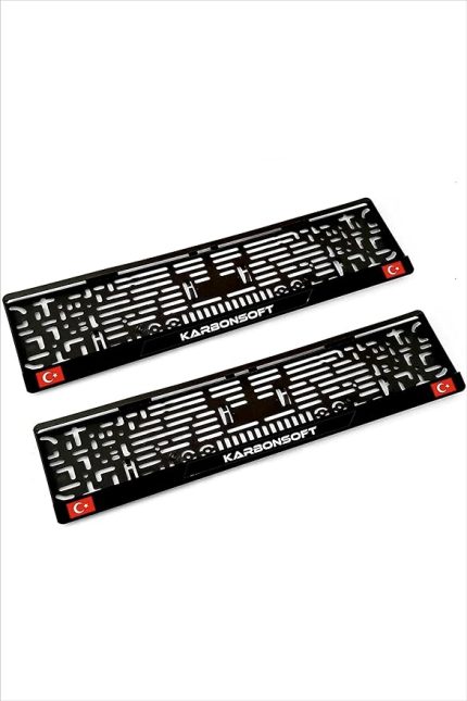 Özel İsimli 2 Adet Araç Logo Kabartmalı Siyah Oto Plakalık