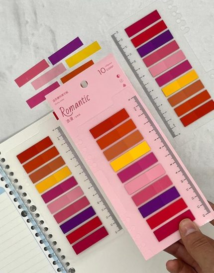 Renkli Cetvelli Romantic Şeffaf Pet İndeks/Index Sticker/Sticky Note/Post-it