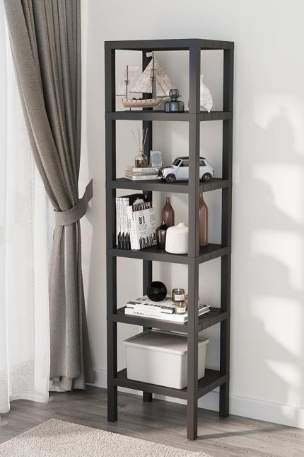 Katlı Siyah Plastik Banyo Mutfak Rafı MIT1045