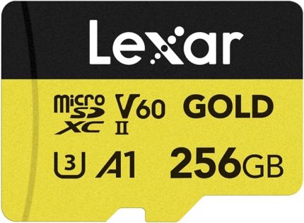 GOLD 256GB Mikro SD Kart, microSDXC UHS-II Bellek Kartı, V60, U3, A1, C10 microSD Kart, 280MB/s'ye kadar Okuma, Drone/Aksiyon Kamerası/UHS-II Taşınabilir Oyun Cihazı için (LMSGOLD256G-BNNNG)