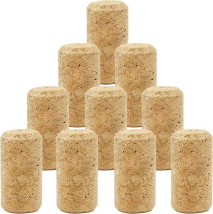 adet mantar, şarap mantarı, mantar, el işi için mantar, şişe mantarı, el işi için şarap mantarı, çeşitli şarap şişeleri ve kendin yap dekorasyonları için, uzunluk 38 mm, çap 21 mm