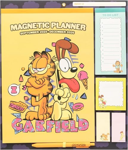 Erik Garfield 2025 2026 takvimi aile planlayıcısı mıknatıslı takvim 2026 duvar takvimi 2025 2026-16 aylık aylık planlayıcı - resmi lisanslı ürün