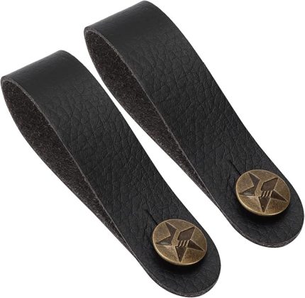 2 Adet Gitar Yaka Düğmesi, Dize PU Deri Kafa Bandı Akustik Elektro Ukulele Akustik Gitar Kafa Bandı Kafa Adaptörü Kravat