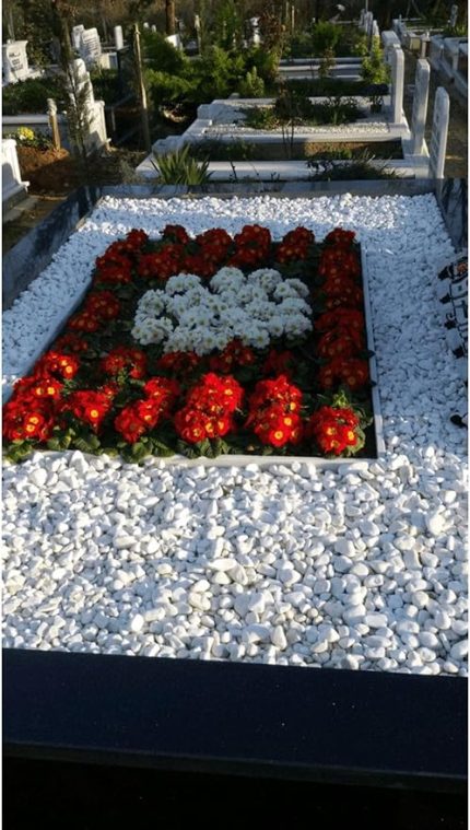 Mezar Taşı 11 Kg 2-4 Cm Beyaz Dolomit Taş Dere Çakıl Taşı Bahçe Süs Taşı Mezar Süsleme Taşı