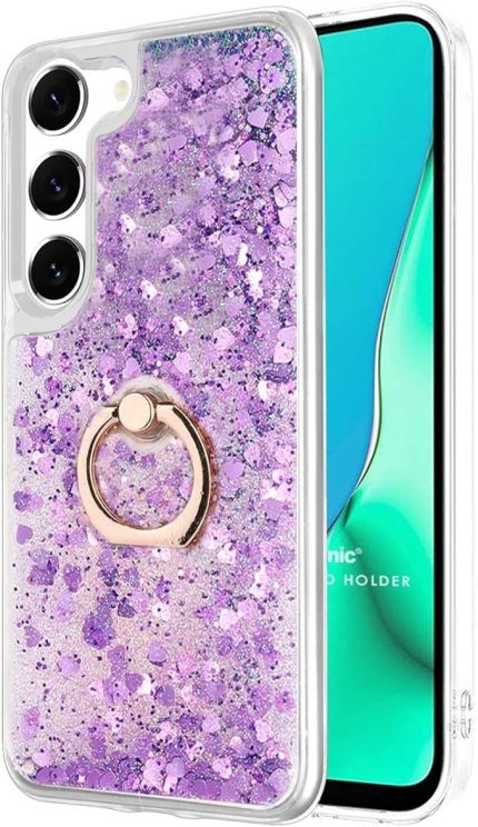 Samsung Galaxy S23 Plus için Kılıf Glitter Liquid Holder [Galaxy S23 Plus ile Uyumlu Kılıf - Mor]