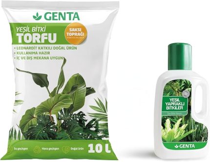 Yeşil Yapraklı Bitki Bakım Seti - Yeşil Bitki Toprağı - Yeşil Bitki Besini