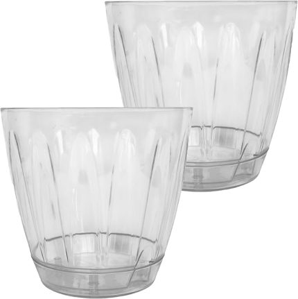 adet Plastik Orkide Saksısı Seti 1,5 lt Gizli Tabaklı Şeffaf Saksı 145 x 135 mm