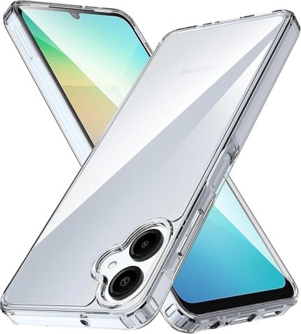 Samsung Galaxy A06 Uyumlu Darbe Önleyici Sararmaya Dayanıklı Airbag Korumalı Ultra Slim TPU Şeffaf Silikon Kılıf (Şeffaf, Samsung Galaxy A06)