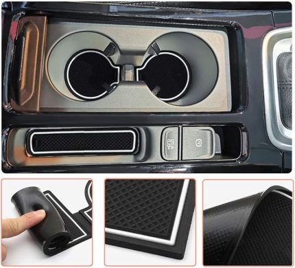 Ceed XCeed Kauçuk Paspaslar, İçecek Tutucuları, Saklama Alanları, İç Kapılar için, Konsol Paspasları, Kaymaz Paspaslar, 15 Adet (Beyaz)