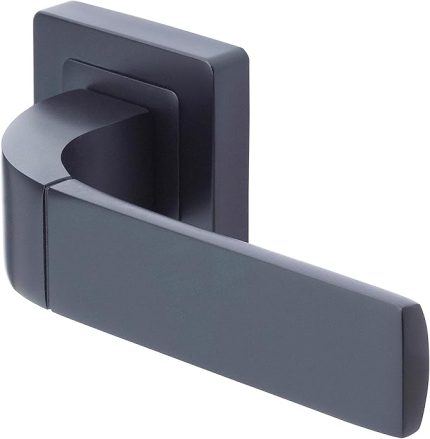 Bologna Serisi 35-ZR-8x8-A003-KT-56-11 Oda Tipi Kapı Kolu - Siyah Mat Kaplama - Parçalar Dahildir