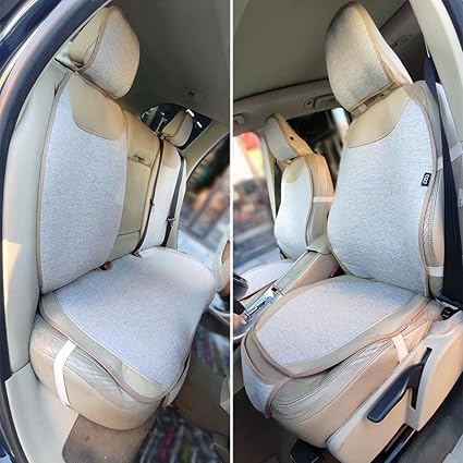 Keten Terletmez Oto Koltuk Minderi Seti Koltuk Koruma Kılıfı Yalı Serisi Ön Arka Set Bej - Görsel 2