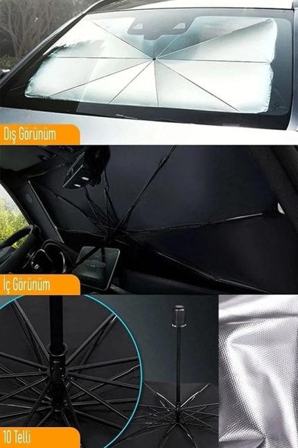 Araçlar Için Araba Ön Cam Güneşlik Katlanabilir Güneşlik Şemsiye Ön Cam Gölgelik Esnek