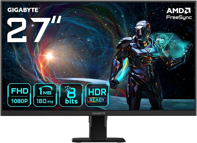 GS27FA 27" IPS Gaming Monitor, Full HD (1920x1080), 180Hz, 1ms, Mat Ekran, HDMI 2.0 & DisplayPort, HDR Ready, AMD FreeSync, Dahili Hoparlör