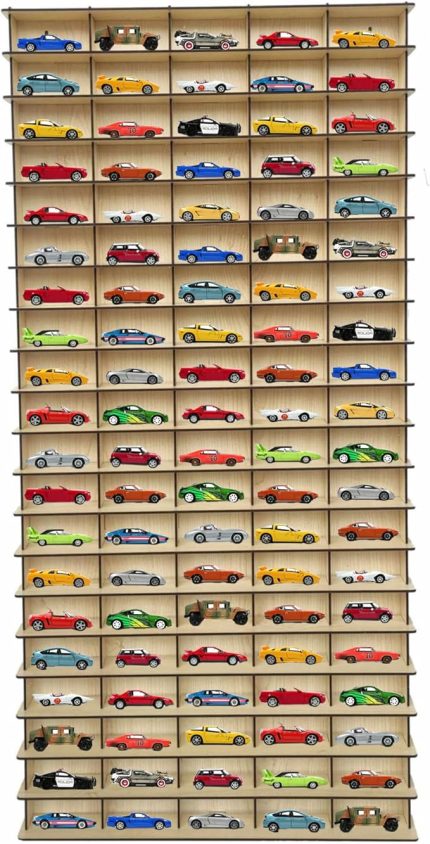 Hobi Araba Rafı 100 Araçlık Dikey (Hot Wheels ve Matcbox ile uyumlu)