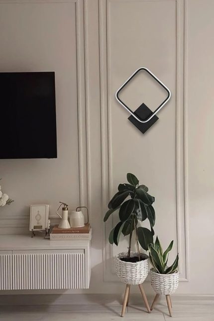 Kira Aplik Siyah Renk Gün Işığı Ledli Banyo - Mutfak - Salon Led Duvar Aplik Siyah