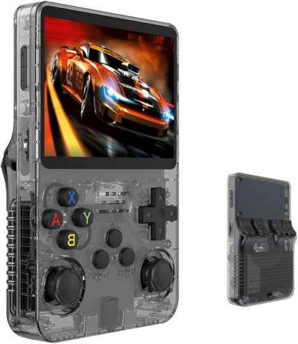 Retro Elde Taşınabilir Video Oyun Konsolu, 3,5 inç IPS Ekran Video Oynatıcı 64g TF Kart 10.000+ Oyun Retro El Oyun Konsolu, Açık Kaynak Linux Sistemli (Siyah)