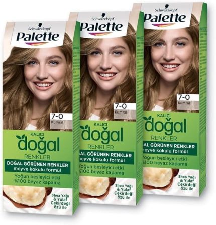 Kalıcı Doğal Renkler Saç Boyası 7-0 Kumral X 3 Adet
