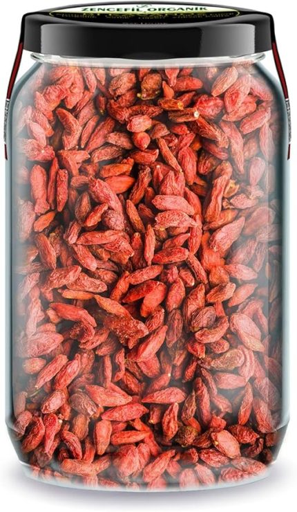 Organik Goji Berry Bi Kavanoz 660 cc. Cam Kavanozda Katkısız Kuru Goji Berry Üzümü Pure Dried Goji Berries