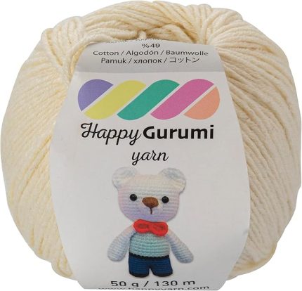 Yarn Gurumi Amigurumi Örgü İpi 50gr 130m Örgü İpi (Kırık Beyaz)