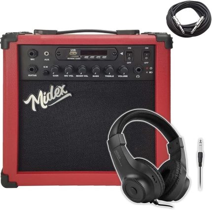 MGA-25RDBT-HD ŞARJLI Elektro Gitar Amfisi 25 Watt USB Bluetooth Distortion Kulaklık ve Kablo
