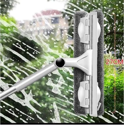 Döner BaşlıklıTeleskopik Camsil, Çekçek, Cam Silme Aparatı, Mop Gri (Nks131)