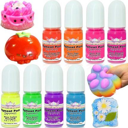 Pigment Paste 8 Renk Taba Squishy El İşi Seti Şekillendirme Neon Renkler