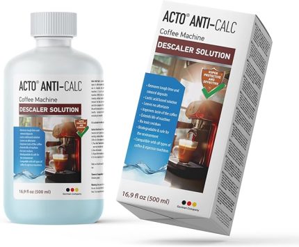 ANTI-CALC 500 ml - Espresso Makinesi, Kahve Makinesi Kireç Çözücü, Her Tür Kahve Makinesi ve Su Isıtıcısı için Sıvı Kireç Çözücü
