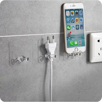 Kendinde Yapışkanlı Şeffaf Kablo Tutucu Diş Fırçası Askısı 5 Adet