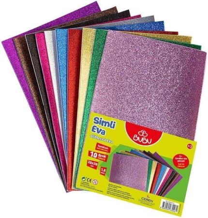 Eva Simli Yapışkanlı A4 10 Renk Tek Ebat