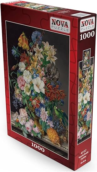 1000 Parça Vazoda Renkli Çiçekler Puzzle - Görsel 2