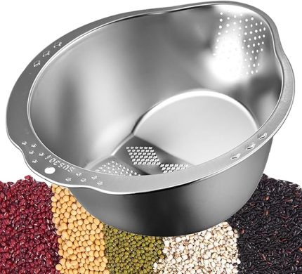 Çok Amaçlı Pirinç Meyve Makarna Süzgeci Paslanmaz 304 Çelik