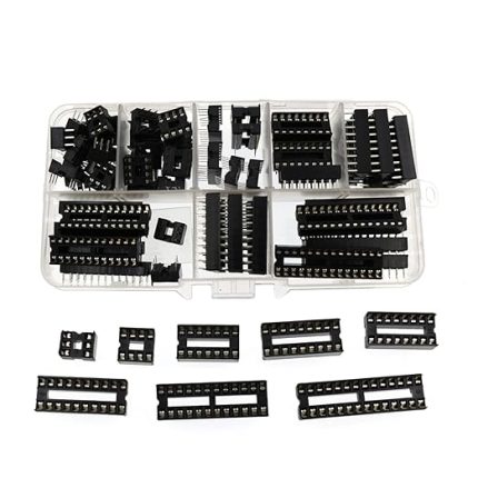 66 ADET IC Blok Çip Tutucu DIP Soket Adaptörü 6P 8P 14P 16P 18P 20P 24P 28P Lehim Tipi Kit Seti Çeşitli Depolama Kutusu Tasarımı Taşınabilir Siyah