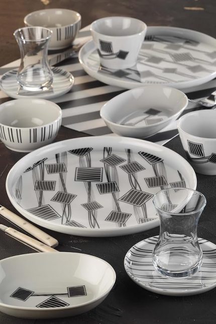 Porselen Moderna 30 Parça 6 Kişilik Kahvaltı Takımı 12007