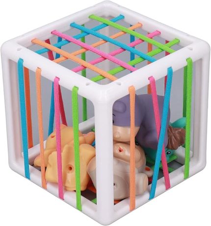 Çocuklar Duyusal Küp Ayırma Oyuncaklar İnce Motor Becerileri için Zararsız ABS Silikon Elastik Çizgi Çocuklar Duyusal Küp Çocuk Bebek Oyuncakları