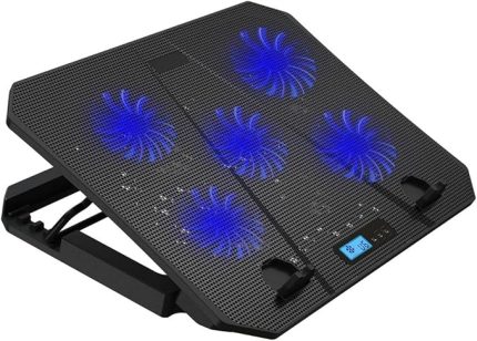 Ventus 5 Fanlı LED Aydınlatmalı Notebook Soğutucu Siyah