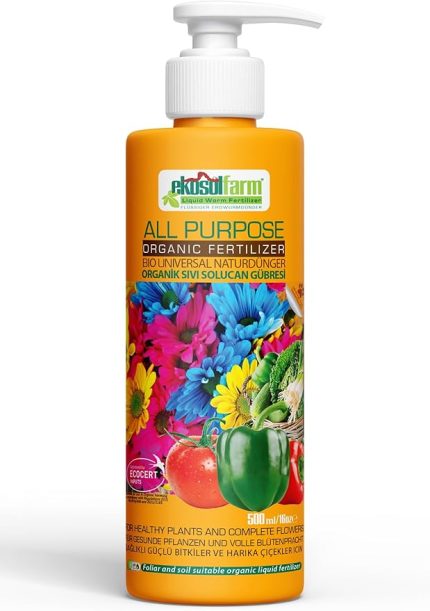 EkosolGarden Sıvı Solucan Gübresi 500 ml Organik Sıvı Gübre