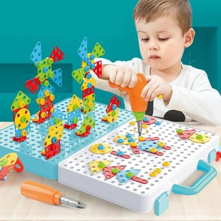 3D Yaratıcı 340 Parça Tamir Seti Pilli Matkaplı Sök Tak Çantalı Eğitici Tamir Setim